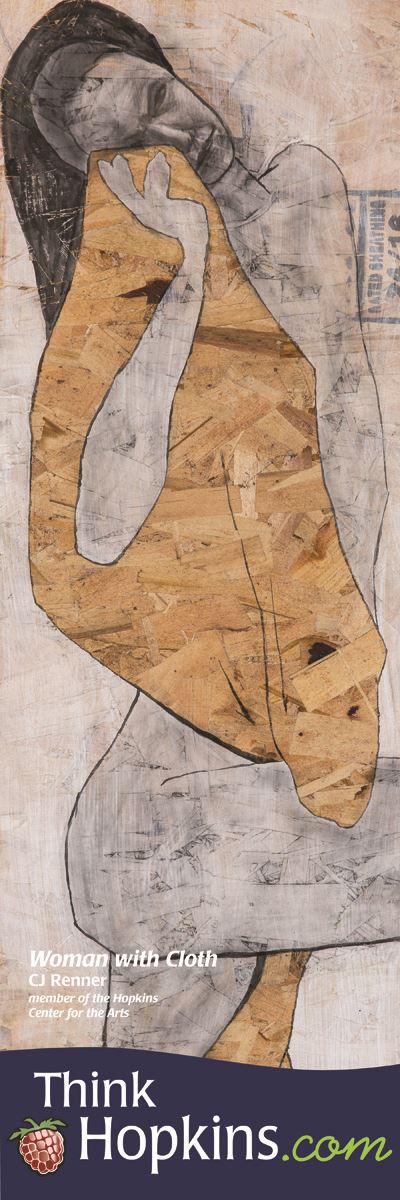 Woman with Cloth Banner