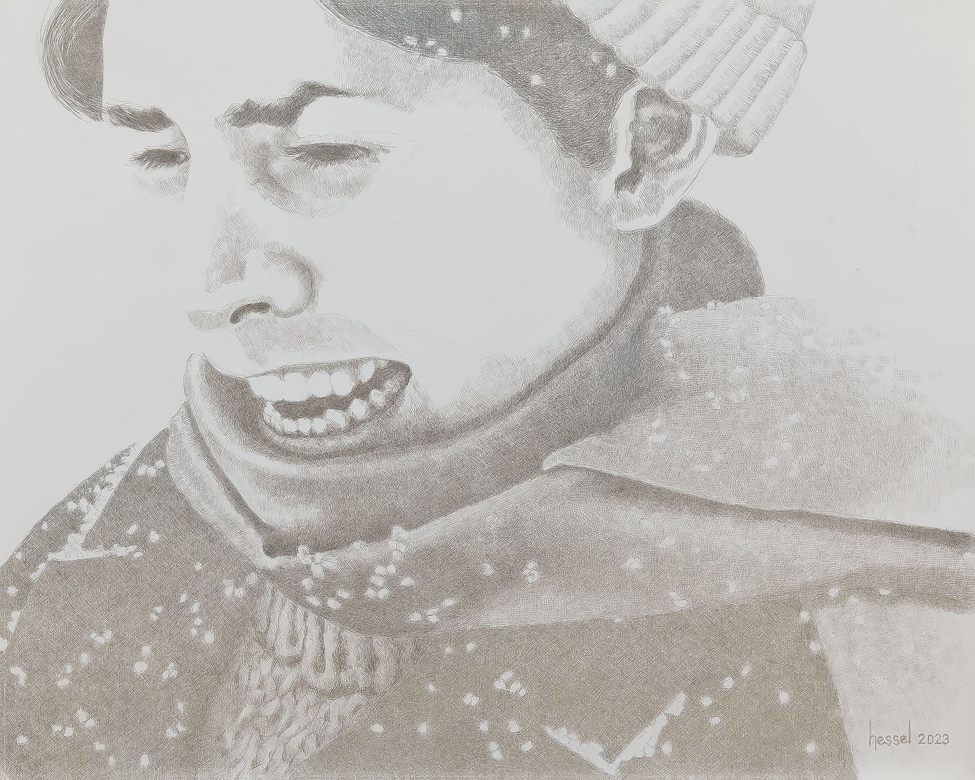 Submission 2418 A Blustery Day - Silverpoint Drawing 20x16